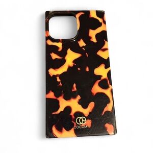 Tortoise Shell Phone Case - Black and Orange